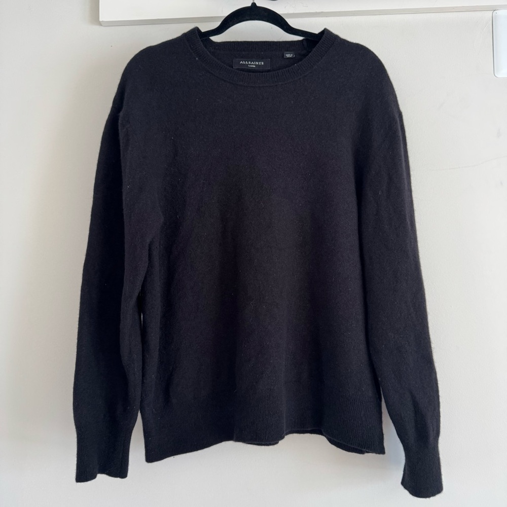 AllSaints Women’s Black Crewneck Knit Sweater